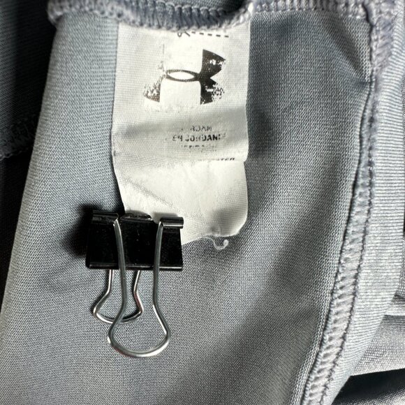 Under Armour Tee Shirt Mens Large Loose Fit Heat Gear Gray Logo Short Sleeve - Picture 6 of 8